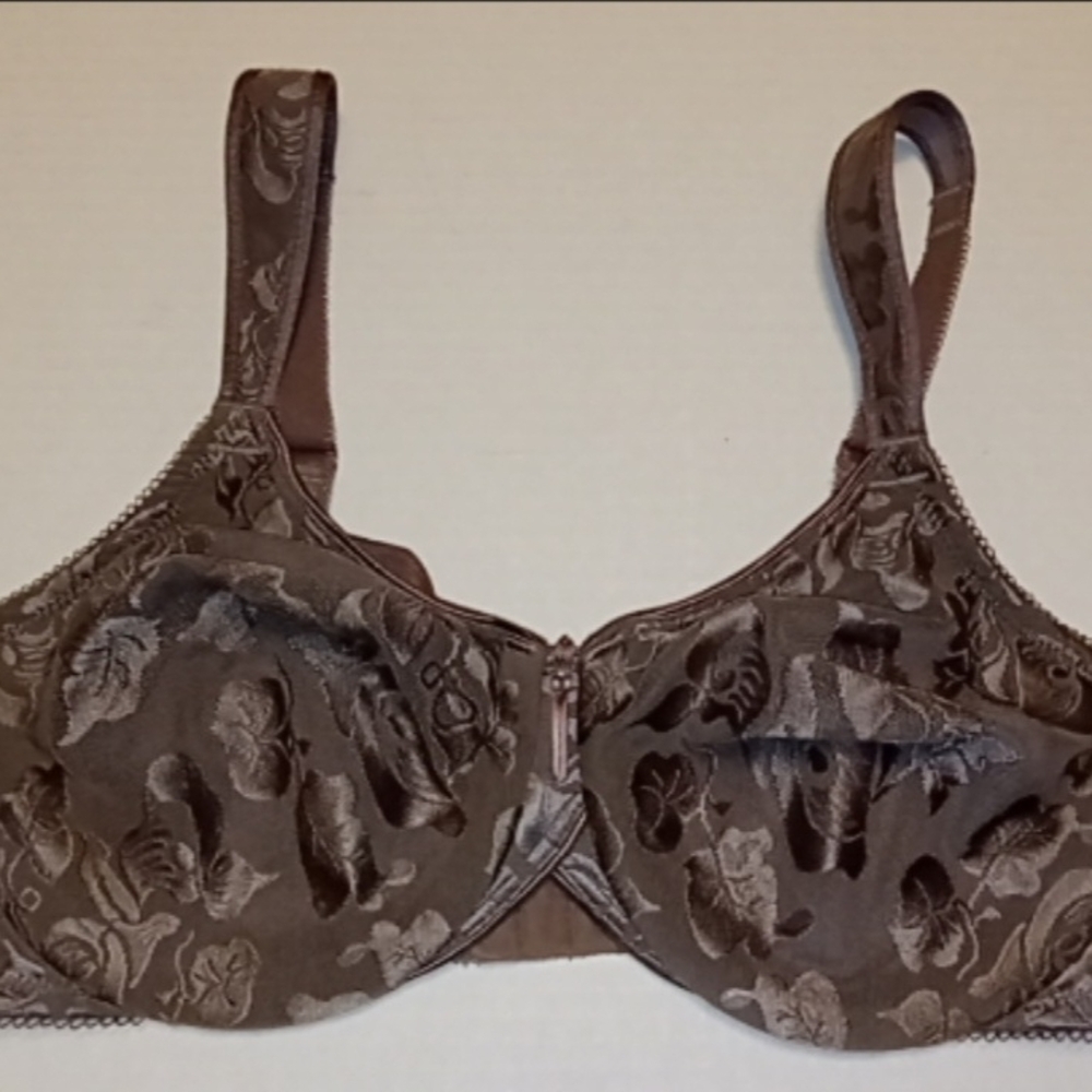 Wacoal Elegant Brown Floral Women's Bra Sz 36 D #85567